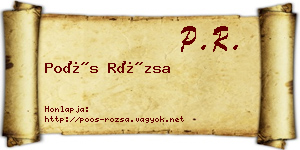 Poós Rózsa névjegykártya