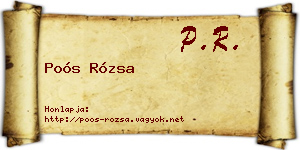 Poós Rózsa névjegykártya