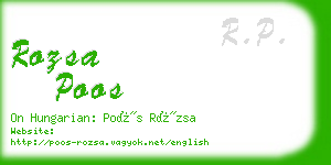 rozsa poos business card